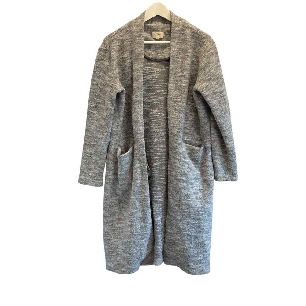 Everly Gray Duster Cardigan Cozy Winter Fall Autumn Size Small